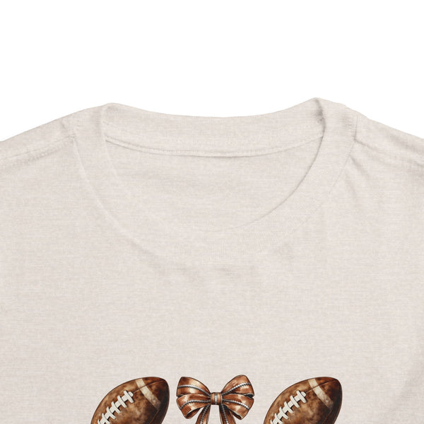 Coquette Football Toddler Shirt, Football Bow Girl Shirt, Football Season Tee Kids Game Day Shirt Fall Football Girls Tee Toddler Bow Shirt