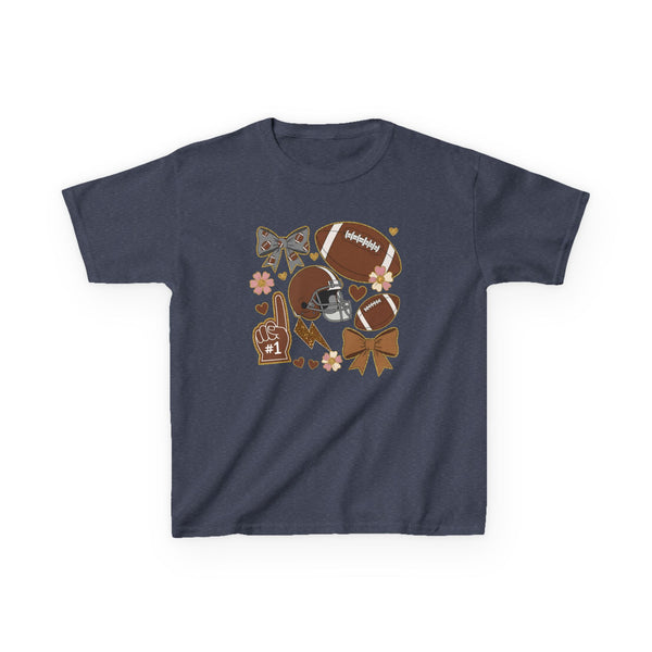 Personalized Kids Football Shirt, Youth Football Gameday Shirt Cute Girls Football Shirts Football Team Fan Kids T Shirt Custom Football Tee