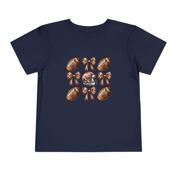 Coquette Football Toddler Shirt, Football Bow Girl Shirt, Football Season Tee Kids Game Day Shirt Fall Football Girls Tee Toddler Bow Shirt