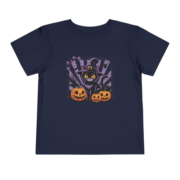 Girl Halloween Black Cat Shirt Toddler Halloween Cat Shirt, Cute Cat and Bow Girls Pumpkin Patch Tee, Treat Trick Tshirt Gift Spooky Cat Tee