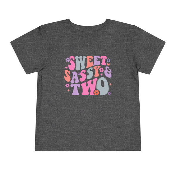 2nd Birthday Girl Shirt Custom Name Tshirt Toddler Bday Shirt Girl Second Birthday Tee Sweet Sassy Two Retro Bday Party Outfit 2nd Bday Gift