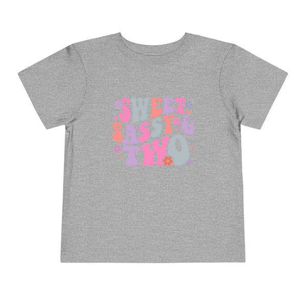 2nd Birthday Girl Shirt Custom Name Tshirt Toddler Bday Shirt Girl Second Birthday Tee Sweet Sassy Two Retro Bday Party Outfit 2nd Bday Gift