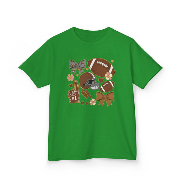 Personalized Kids Football Shirt, Youth Football Gameday Shirt Cute Girls Football Shirts Football Team Fan Kids T Shirt Custom Football Tee