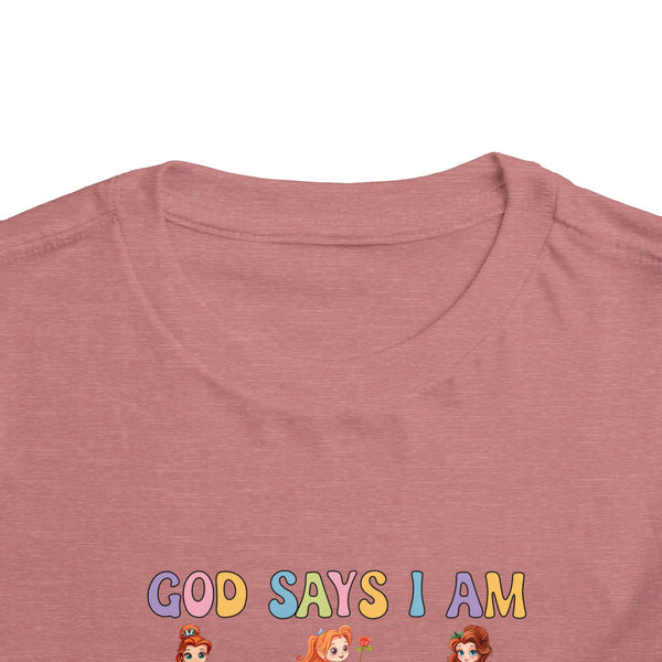 God Says I Am Princess Shirt, Cute Toddler Shirt, Little Girl T Shirt, Funny Princess Tee, Christian Girl Shirt Gift for Toddler Girl Shirts