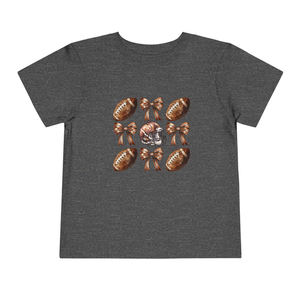 Coquette Football Toddler Shirt, Football Bow Girl Shirt, Football Season Tee Kids Game Day Shirt Fall Football Girls Tee Toddler Bow Shirt