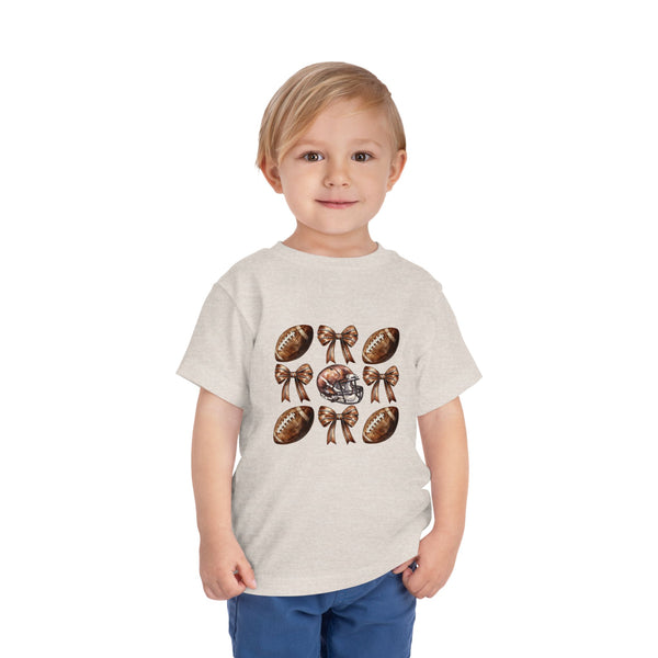 Coquette Football Toddler Shirt, Football Bow Girl Shirt, Football Season Tee Kids Game Day Shirt Fall Football Girls Tee Toddler Bow Shirt
