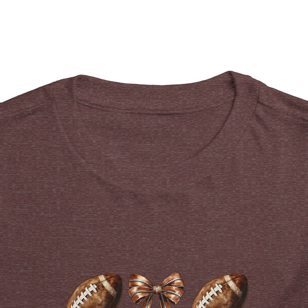 Coquette Football Toddler Shirt, Football Bow Girl Shirt, Football Season Tee Kids Game Day Shirt Fall Football Girls Tee Toddler Bow Shirt