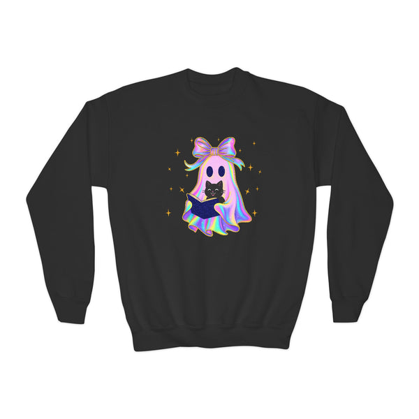 Vintage Halloween Cat Ghost Girly Halloween Shirt, Preppy Fall Aesthetic Tee Halloween Trendy Ghost Spooky Season T Shirt Trick Treat Shirts