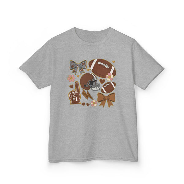 Personalized Kids Football Shirt, Youth Football Gameday Shirt Cute Girls Football Shirts Football Team Fan Kids T Shirt Custom Football Tee
