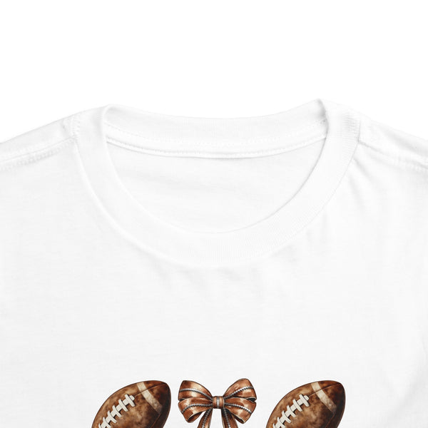 Coquette Football Toddler Shirt, Football Bow Girl Shirt, Football Season Tee Kids Game Day Shirt Fall Football Girls Tee Toddler Bow Shirt