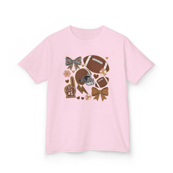 Personalized Kids Football Shirt, Youth Football Gameday Shirt Cute Girls Football Shirts Football Team Fan Kids T Shirt Custom Football Tee