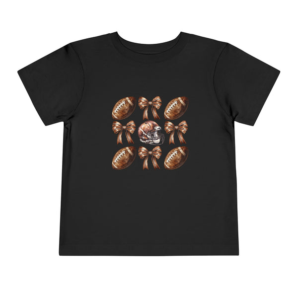 Coquette Football Toddler Shirt, Football Bow Girl Shirt, Football Season Tee Kids Game Day Shirt Fall Football Girls Tee Toddler Bow Shirt