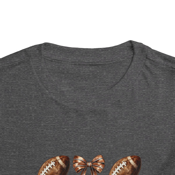 Coquette Football Toddler Shirt, Football Bow Girl Shirt, Football Season Tee Kids Game Day Shirt Fall Football Girls Tee Toddler Bow Shirt