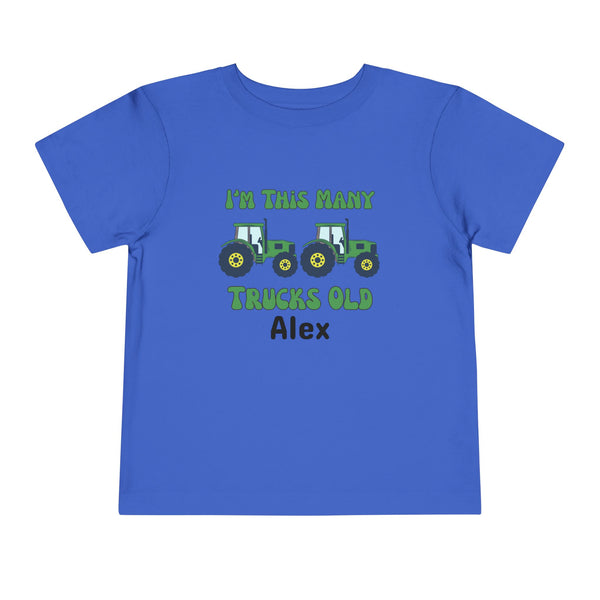 Green Tractors 2nd Birthday Shirt, Toddler Boy Two Trucks Birthday Shirt, Tractors Theme Birthday Tee Personalized Bday Shirt Farm Truck Tee