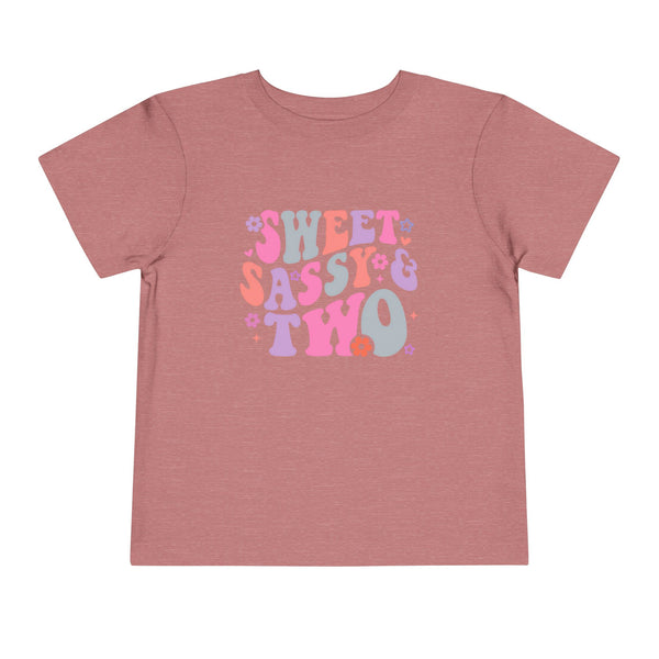 2nd Birthday Girl Shirt Custom Name Tshirt Toddler Bday Shirt Girl Second Birthday Tee Sweet Sassy Two Retro Bday Party Outfit 2nd Bday Gift