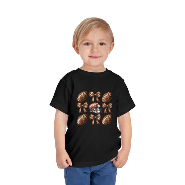 Coquette Football Toddler Shirt, Football Bow Girl Shirt, Football Season Tee Kids Game Day Shirt Fall Football Girls Tee Toddler Bow Shirt