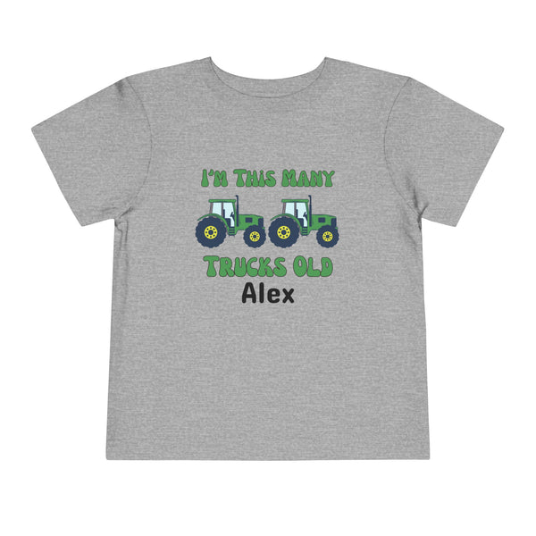 Green Tractors 2nd Birthday Shirt, Toddler Boy Two Trucks Birthday Shirt, Tractors Theme Birthday Tee Personalized Bday Shirt Farm Truck Tee