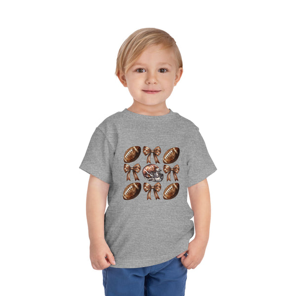 Coquette Football Toddler Shirt, Football Bow Girl Shirt, Football Season Tee Kids Game Day Shirt Fall Football Girls Tee Toddler Bow Shirt