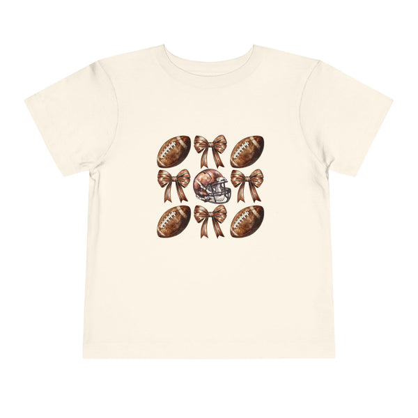 Coquette Football Toddler Shirt, Football Bow Girl Shirt, Football Season Tee Kids Game Day Shirt Fall Football Girls Tee Toddler Bow Shirt