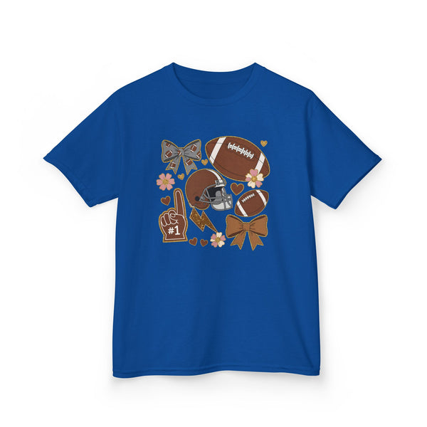Personalized Kids Football Shirt, Youth Football Gameday Shirt Cute Girls Football Shirts Football Team Fan Kids T Shirt Custom Football Tee