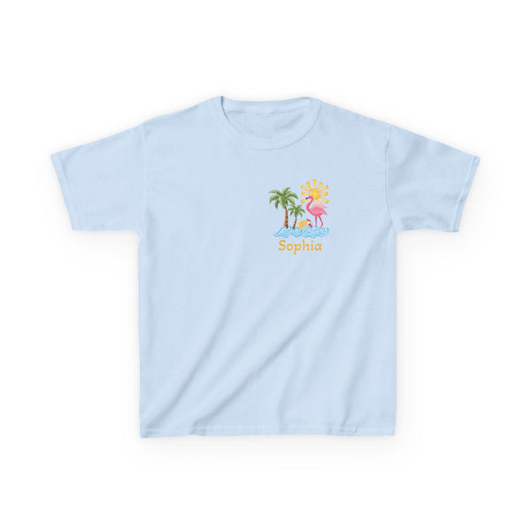 Sunshine State of Mind Shirt, Custom Summer Vibes T Shirt, Trendy Summer Coquette Tee, Girls Retro Beach Shirts Sunshine Palm Flamingo Shirt