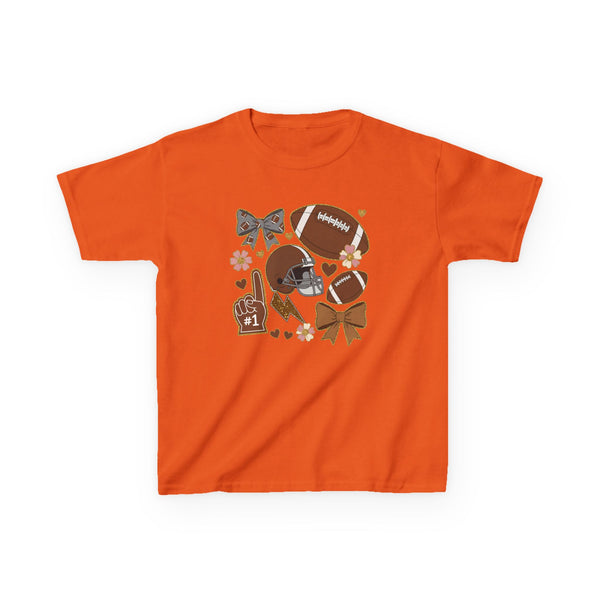 Personalized Kids Football Shirt, Youth Football Gameday Shirt Cute Girls Football Shirts Football Team Fan Kids T Shirt Custom Football Tee
