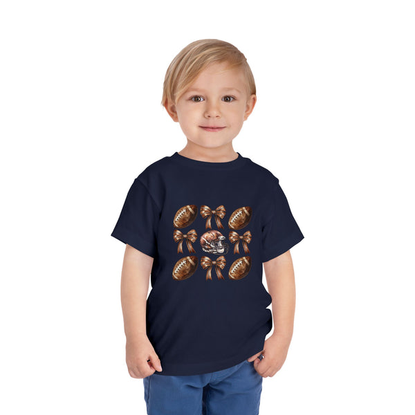 Coquette Football Toddler Shirt, Football Bow Girl Shirt, Football Season Tee Kids Game Day Shirt Fall Football Girls Tee Toddler Bow Shirt