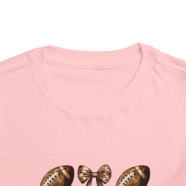 Coquette Football Toddler Shirt, Football Bow Girl Shirt, Football Season Tee Kids Game Day Shirt Fall Football Girls Tee Toddler Bow Shirt