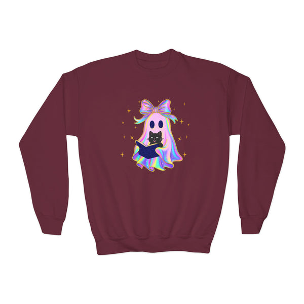 Vintage Halloween Cat Ghost Girly Halloween Shirt, Preppy Fall Aesthetic Tee Halloween Trendy Ghost Spooky Season T Shirt Trick Treat Shirts