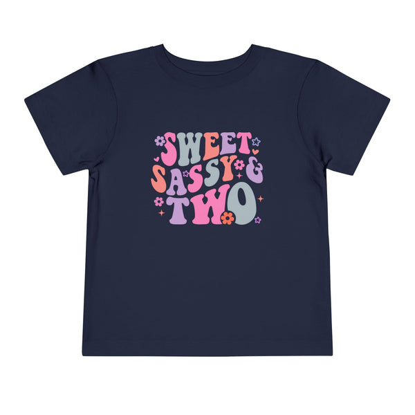 2nd Birthday Girl Shirt Custom Name Tshirt Toddler Bday Shirt Girl Second Birthday Tee Sweet Sassy Two Retro Bday Party Outfit 2nd Bday Gift