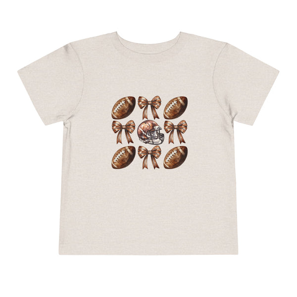 Coquette Football Toddler Shirt, Football Bow Girl Shirt, Football Season Tee Kids Game Day Shirt Fall Football Girls Tee Toddler Bow Shirt