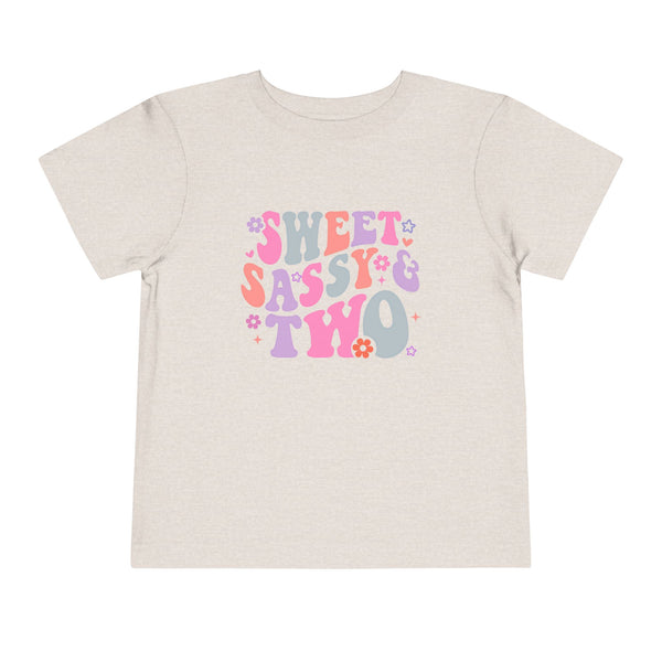 2nd Birthday Girl Shirt Custom Name Tshirt Toddler Bday Shirt Girl Second Birthday Tee Sweet Sassy Two Retro Bday Party Outfit 2nd Bday Gift