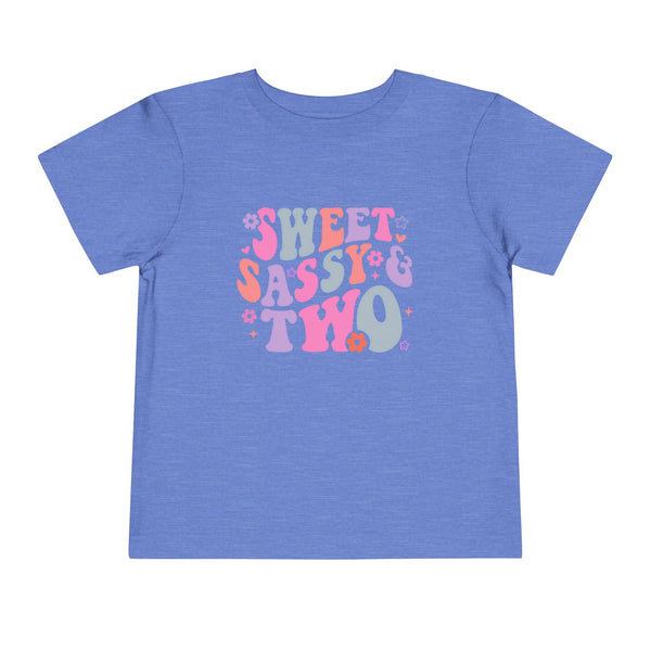 2nd Birthday Girl Shirt Custom Name Tshirt Toddler Bday Shirt Girl Second Birthday Tee Sweet Sassy Two Retro Bday Party Outfit 2nd Bday Gift