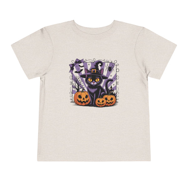 Girl Halloween Black Cat Shirt Toddler Halloween Cat Shirt, Cute Cat and Bow Girls Pumpkin Patch Tee, Treat Trick Tshirt Gift Spooky Cat Tee