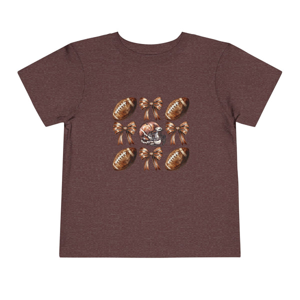 Coquette Football Toddler Shirt, Football Bow Girl Shirt, Football Season Tee Kids Game Day Shirt Fall Football Girls Tee Toddler Bow Shirt
