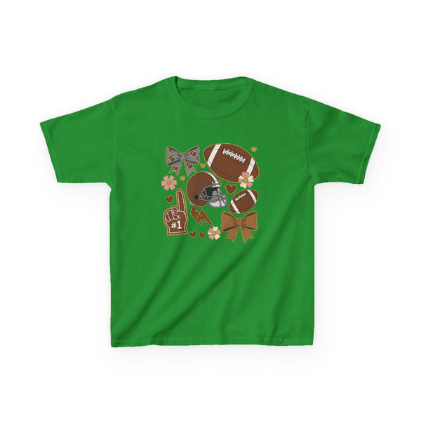 Personalized Kids Football Shirt, Youth Football Gameday Shirt Cute Girls Football Shirts Football Team Fan Kids T Shirt Custom Football Tee