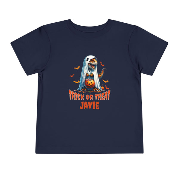 Personalized Name Boys Halloween Shirt T Rex Dinosaur Lover Gifts Toddler Shirt Halloween T-Rex Shirt Dino Ghost T-Shirt Halloween Party Tee