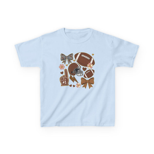 Personalized Kids Football Shirt, Youth Football Gameday Shirt Cute Girls Football Shirts Football Team Fan Kids T Shirt Custom Football Tee