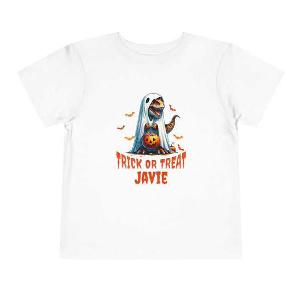 Personalized Name Boys Halloween Shirt T Rex Dinosaur Lover Gifts Toddler Shirt Halloween T-Rex Shirt Dino Ghost T-Shirt Halloween Party Tee