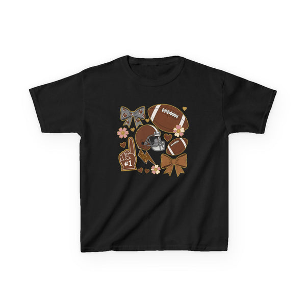 Personalized Kids Football Shirt, Youth Football Gameday Shirt Cute Girls Football Shirts Football Team Fan Kids T Shirt Custom Football Tee