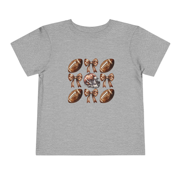 Coquette Football Toddler Shirt, Football Bow Girl Shirt, Football Season Tee Kids Game Day Shirt Fall Football Girls Tee Toddler Bow Shirt