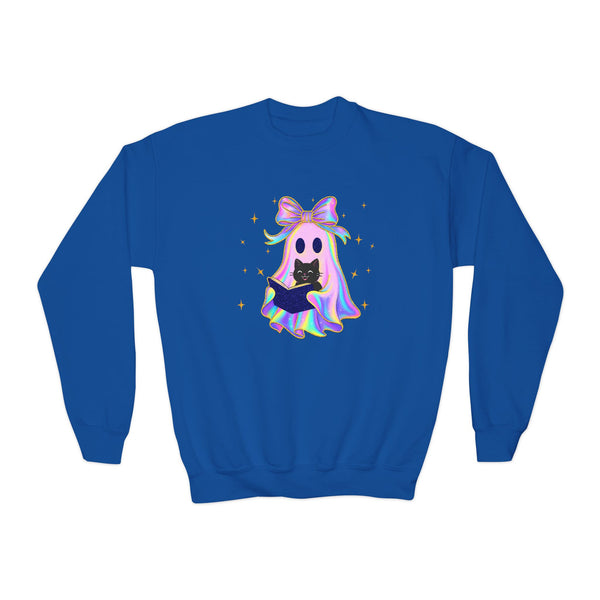 Vintage Halloween Cat Ghost Girly Halloween Shirt, Preppy Fall Aesthetic Tee Halloween Trendy Ghost Spooky Season T Shirt Trick Treat Shirts