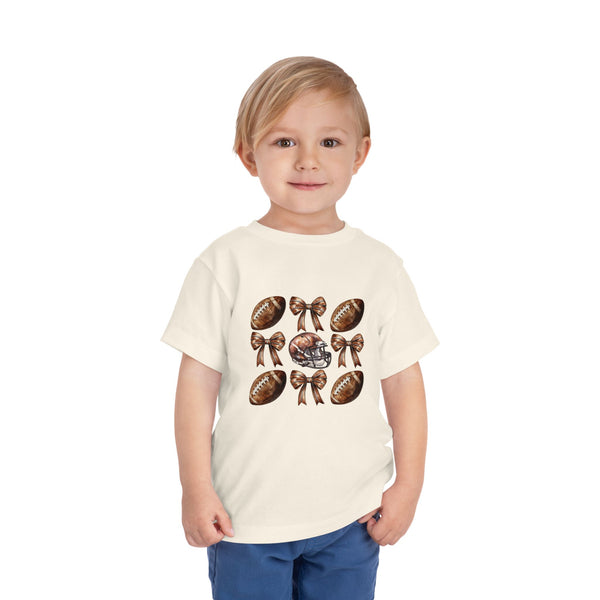 Coquette Football Toddler Shirt, Football Bow Girl Shirt, Football Season Tee Kids Game Day Shirt Fall Football Girls Tee Toddler Bow Shirt