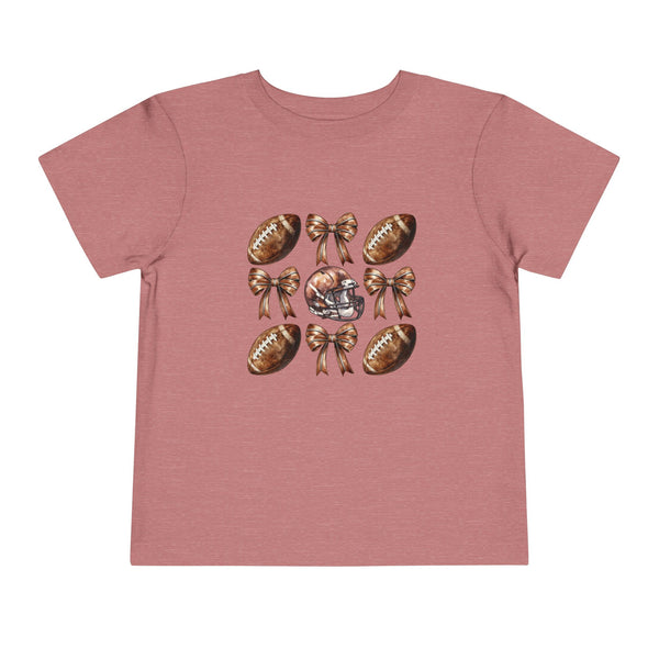Coquette Football Toddler Shirt, Football Bow Girl Shirt, Football Season Tee Kids Game Day Shirt Fall Football Girls Tee Toddler Bow Shirt