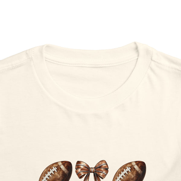 Coquette Football Toddler Shirt, Football Bow Girl Shirt, Football Season Tee Kids Game Day Shirt Fall Football Girls Tee Toddler Bow Shirt