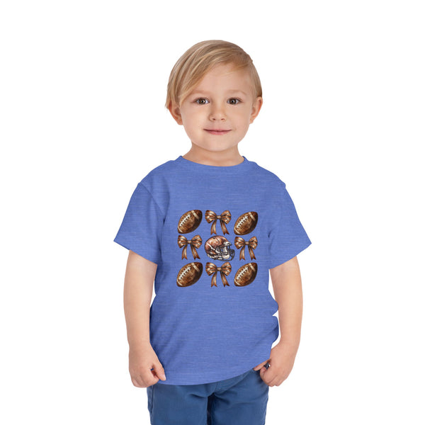 Coquette Football Toddler Shirt, Football Bow Girl Shirt, Football Season Tee Kids Game Day Shirt Fall Football Girls Tee Toddler Bow Shirt