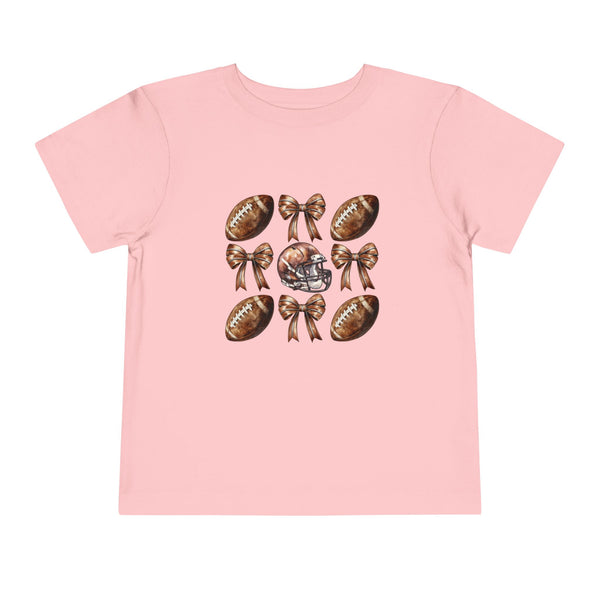 Coquette Football Toddler Shirt, Football Bow Girl Shirt, Football Season Tee Kids Game Day Shirt Fall Football Girls Tee Toddler Bow Shirt