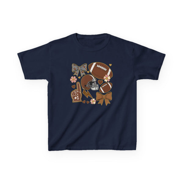 Personalized Kids Football Shirt, Youth Football Gameday Shirt Cute Girls Football Shirts Football Team Fan Kids T Shirt Custom Football Tee