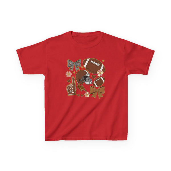 Personalized Kids Football Shirt, Youth Football Gameday Shirt Cute Girls Football Shirts Football Team Fan Kids T Shirt Custom Football Tee