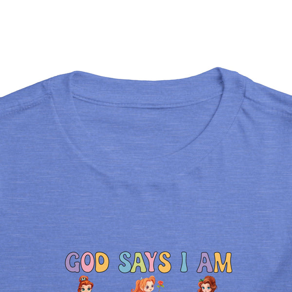 God Says I Am Princess Shirt, Cute Toddler Shirt, Little Girl T Shirt, Funny Princess Tee, Christian Girl Shirt Gift for Toddler Girl Shirts